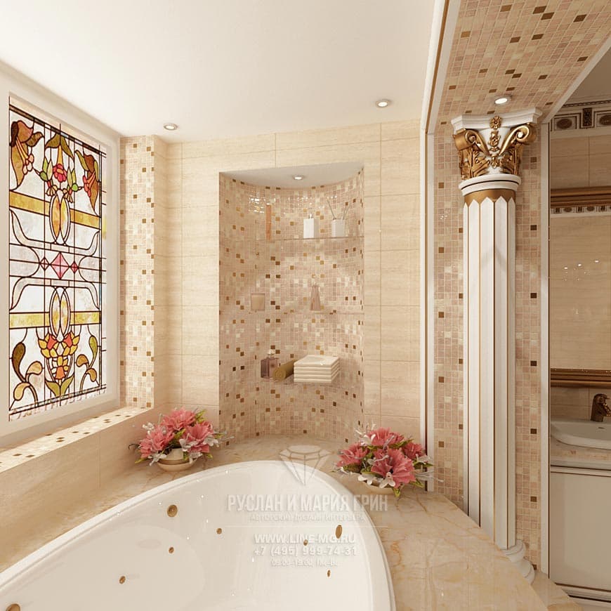 Art Nouveau style para sa banyo - mga nuances ng disenyo