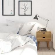 Skandynawski styl we wnętrzu sypialni Wnętrze sypialni na poddaszu w stylu skandynawskim