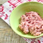 Yeast fried pies with minced meat in a pan