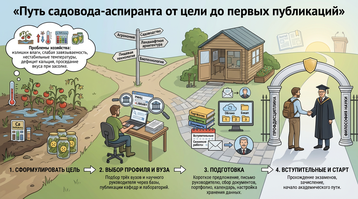 Пусть садовода-аспиранта